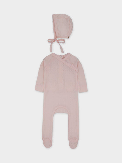 Pointelle Layette Set-Pink