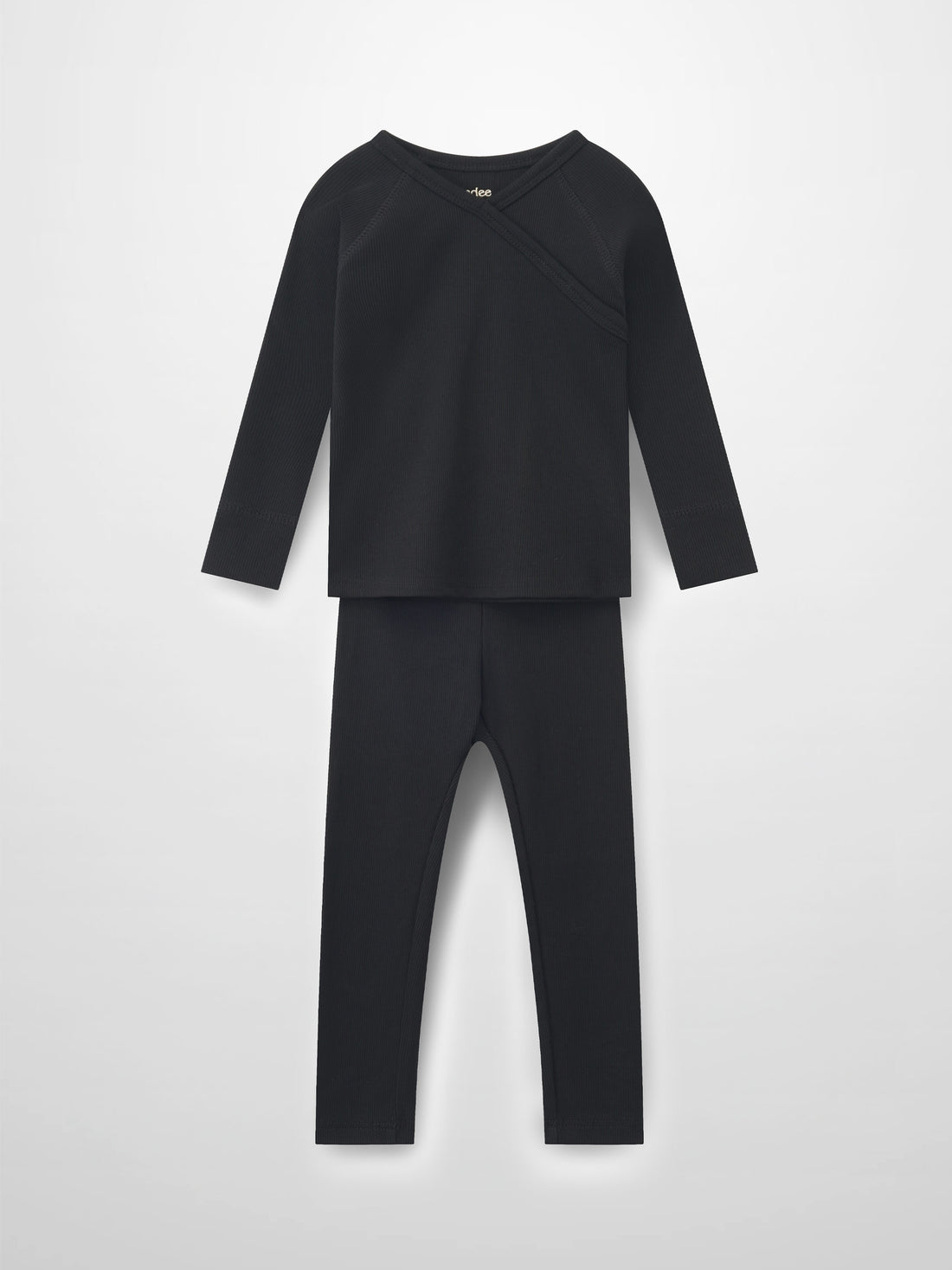 Crossover Thin Ribbed Pajama - Black