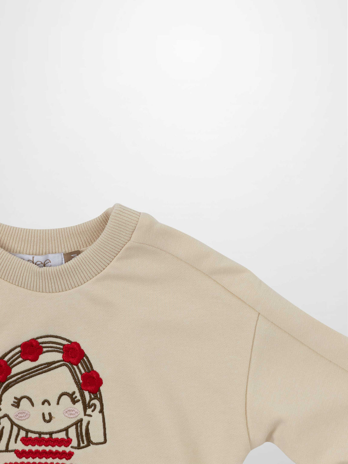 Embroidered beige girls&