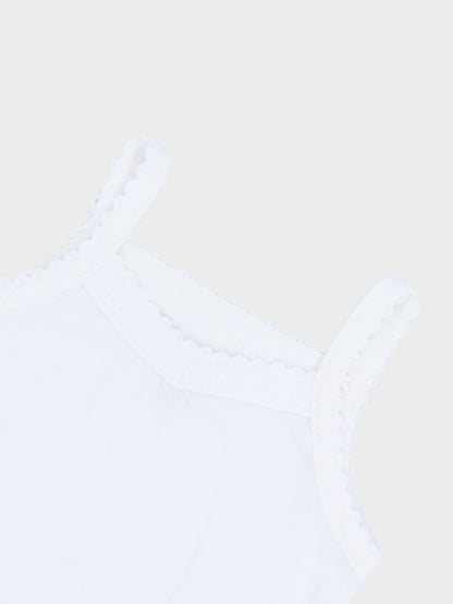 Ribbed baby undershirt with lace stylish and comfy fit.
