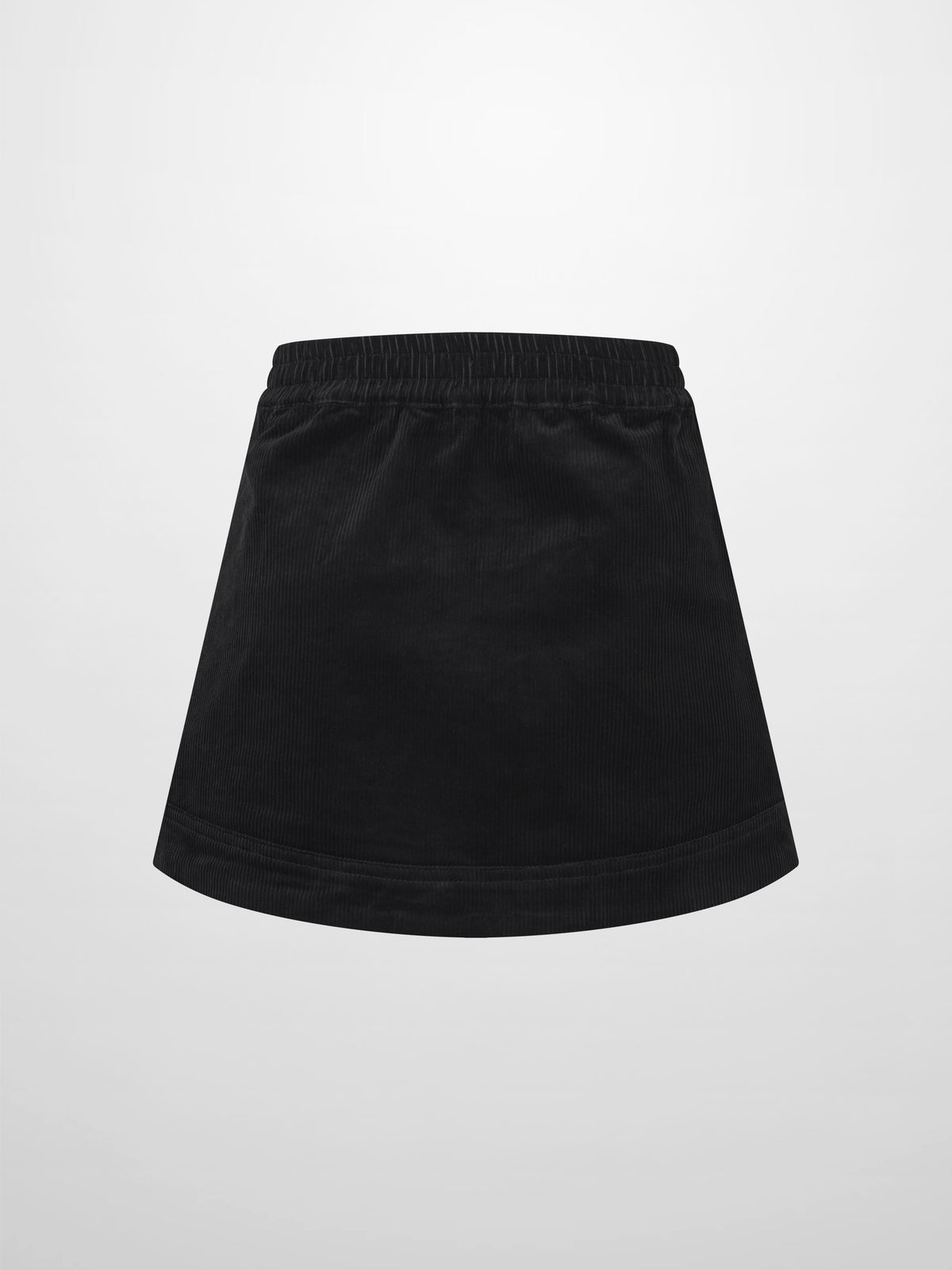 Corduroy skirt for girls, black with elastic waistband
