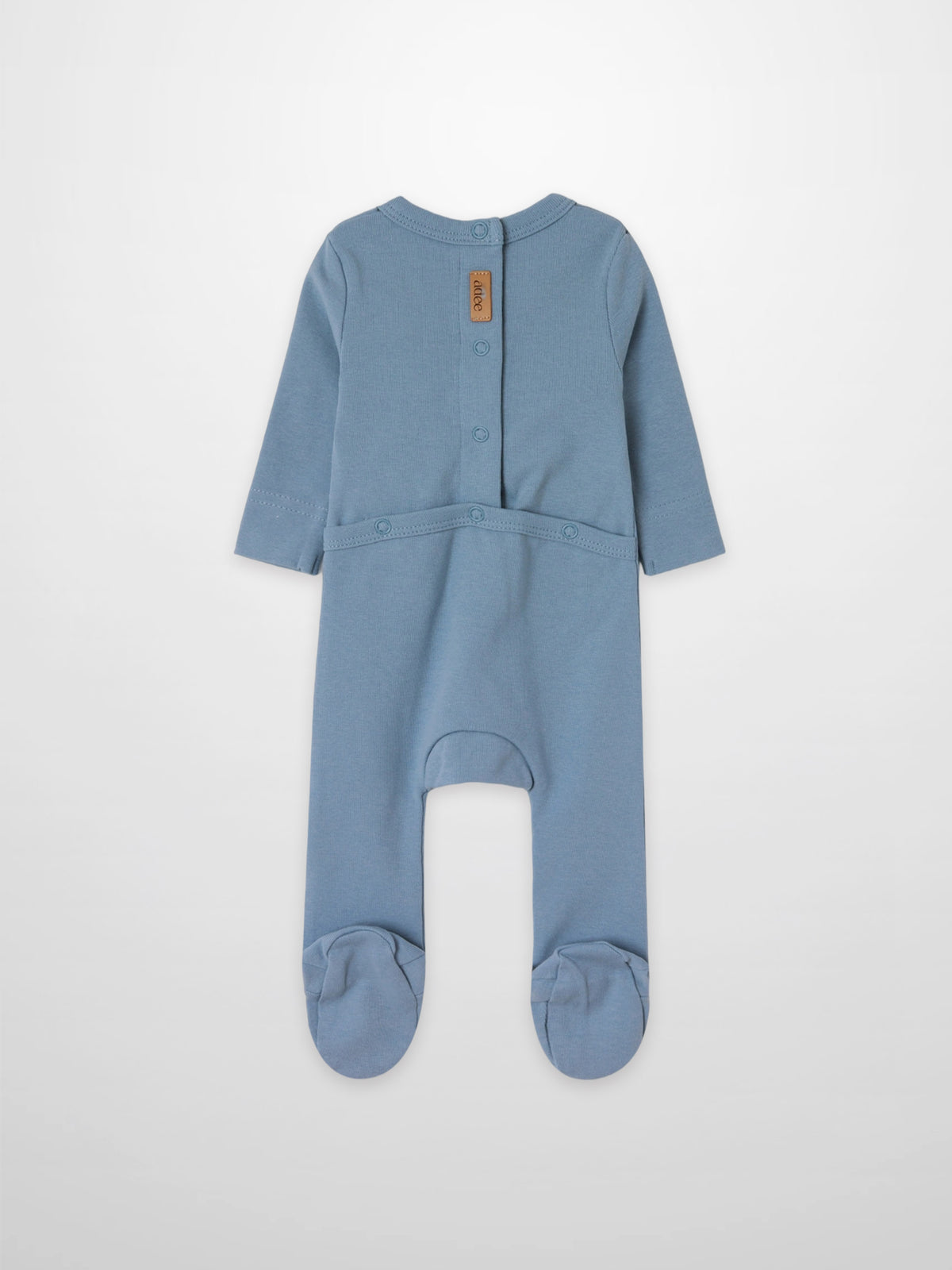 Blue Anchor Stretchy baby jumpsuit, long sleeves, footed legs.
