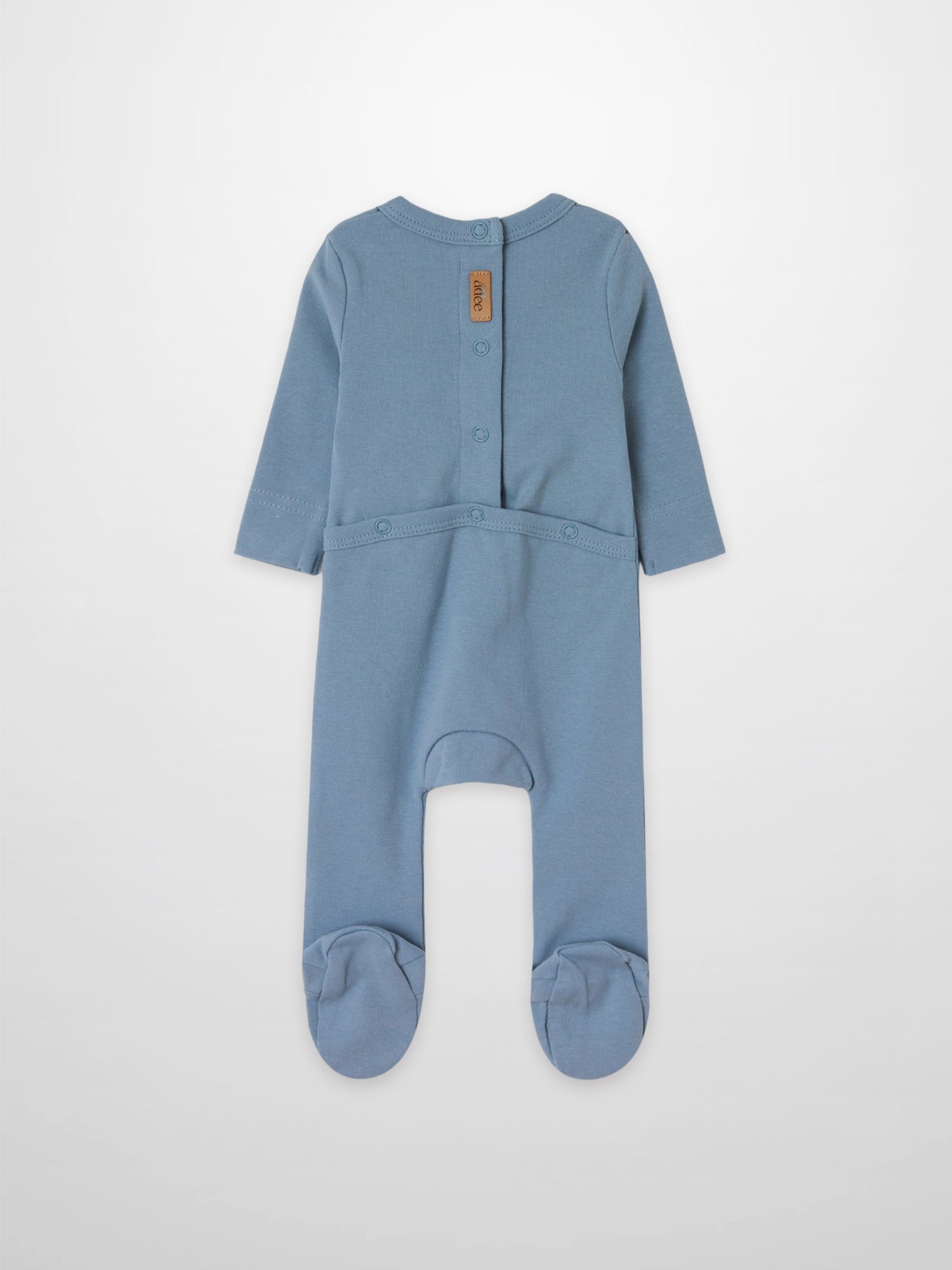 Blue Anchor Stretchy baby jumpsuit, long sleeves, footed legs.