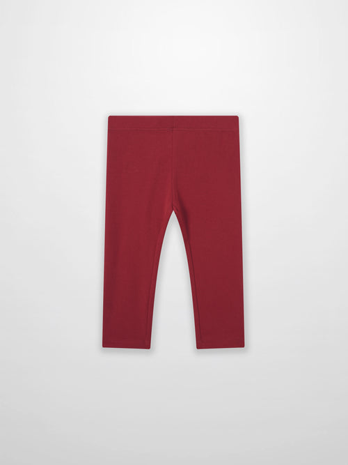 Non Ribbed Leggings - Red, Adee brand; unisex full-length bottoms