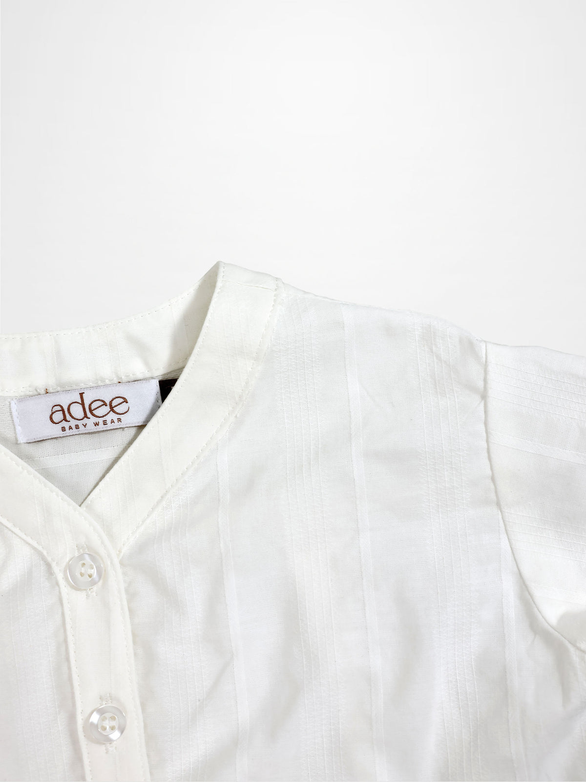 Textured white cotton shirt by Adee, a boys dressy top.