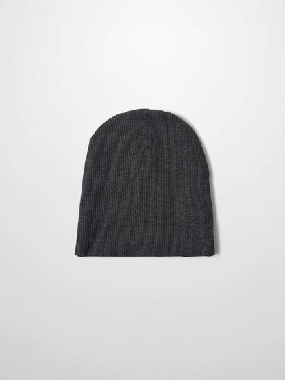 Mock Neck Beanie - Heather Grey