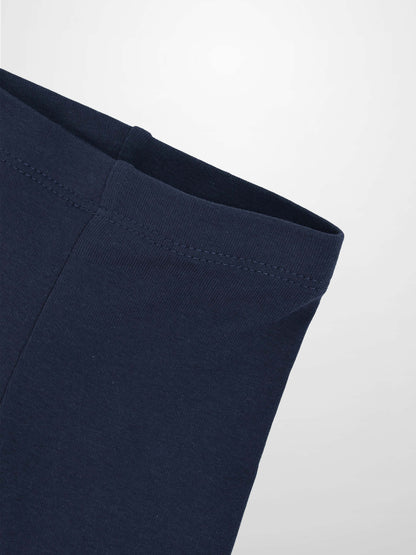 Non Ribbed Leggings - Dark Navy; unisex basics bottoms in solid navy fabric.