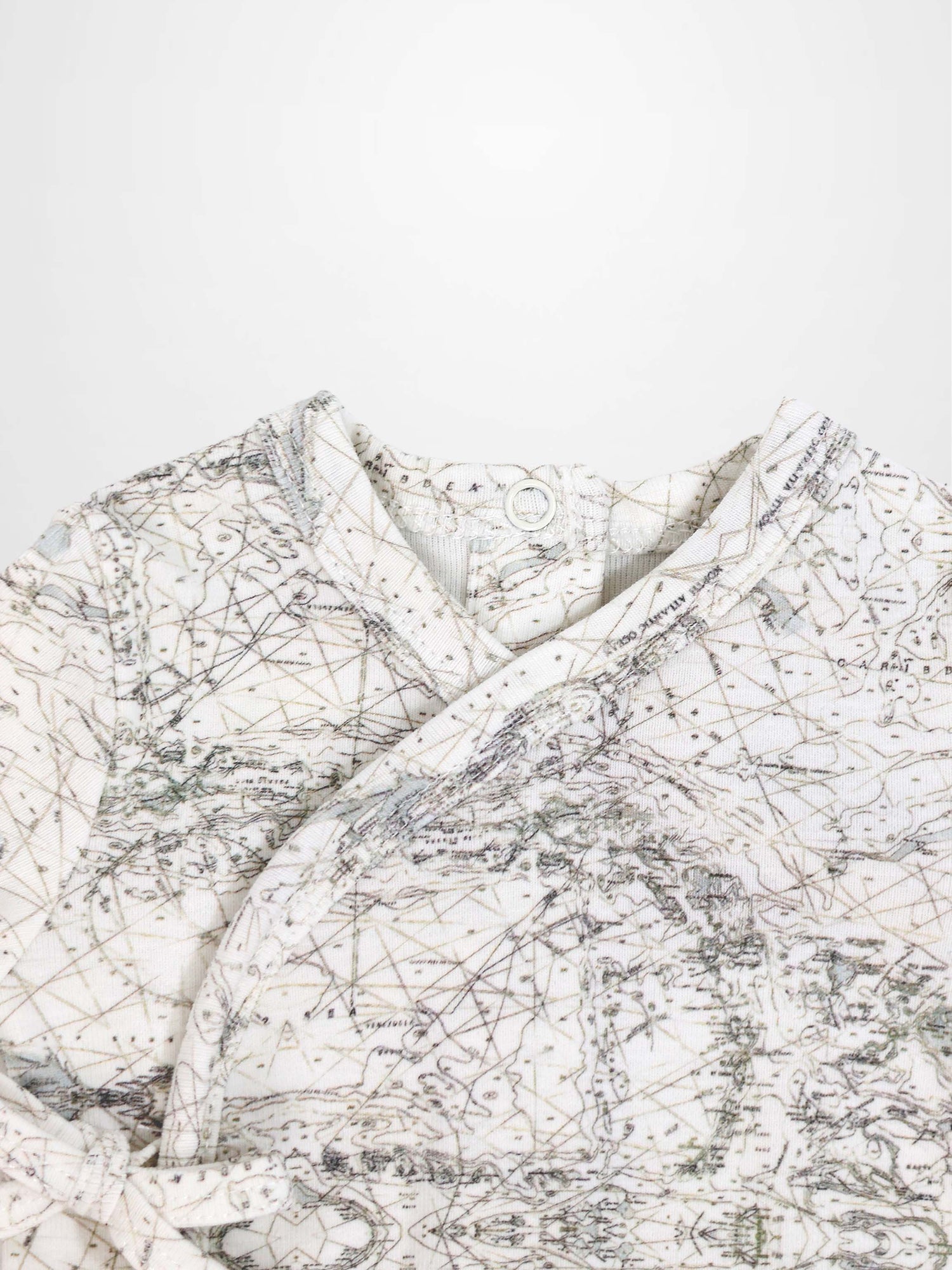 Map Stretchy boys stretchies in sage green map-print fabric by Adee
