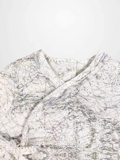 Map Stretchy boys stretchies in sage green map-print fabric by Adee