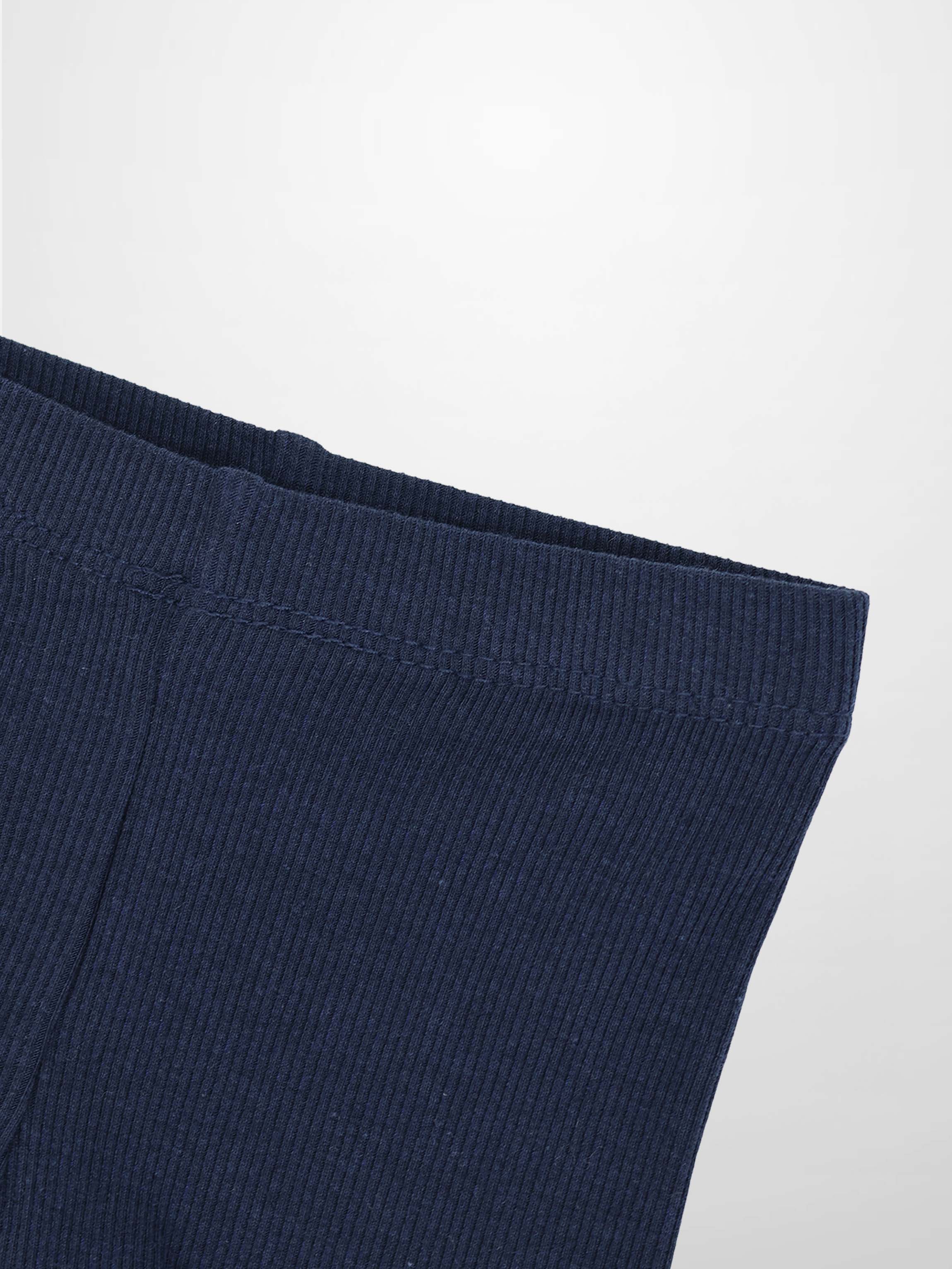 Biker Shorts Thin Ribbed- Navy