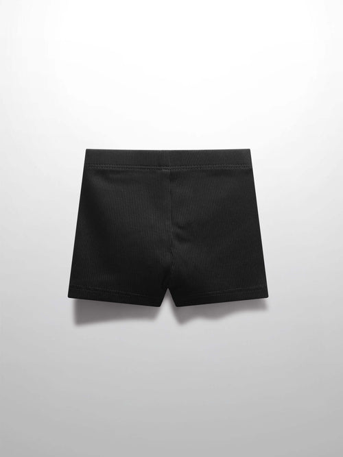 Biker shorts, Adee black ribbed, thin unisex basics