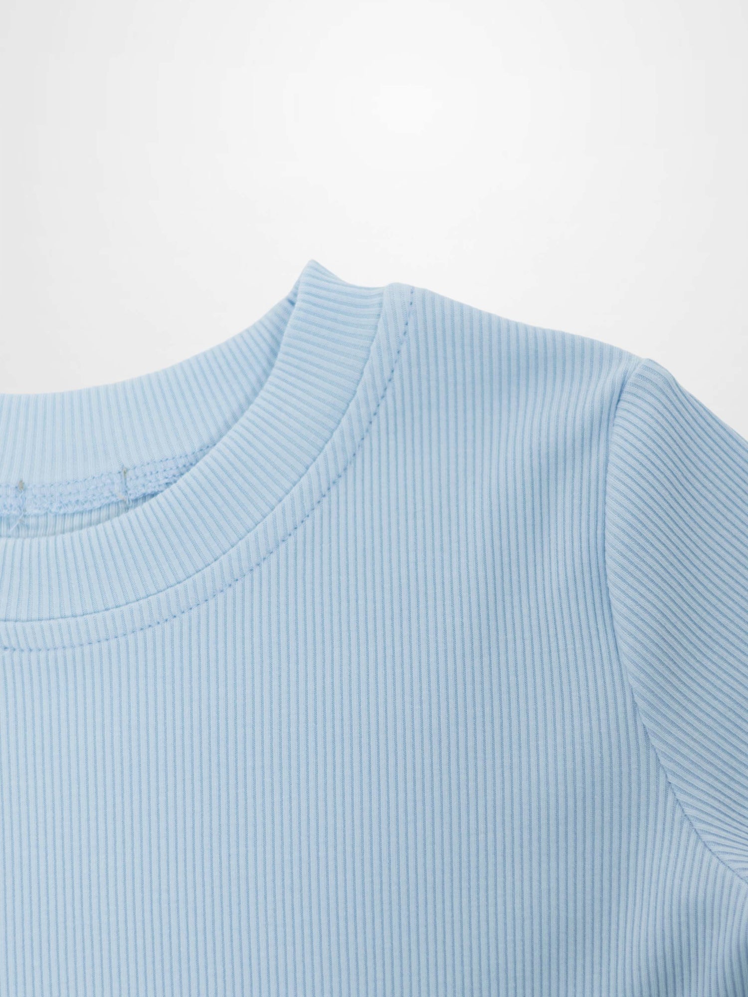 Short Sleeve Boxy T-shirt  &amp; Shorts Set - Light Blue