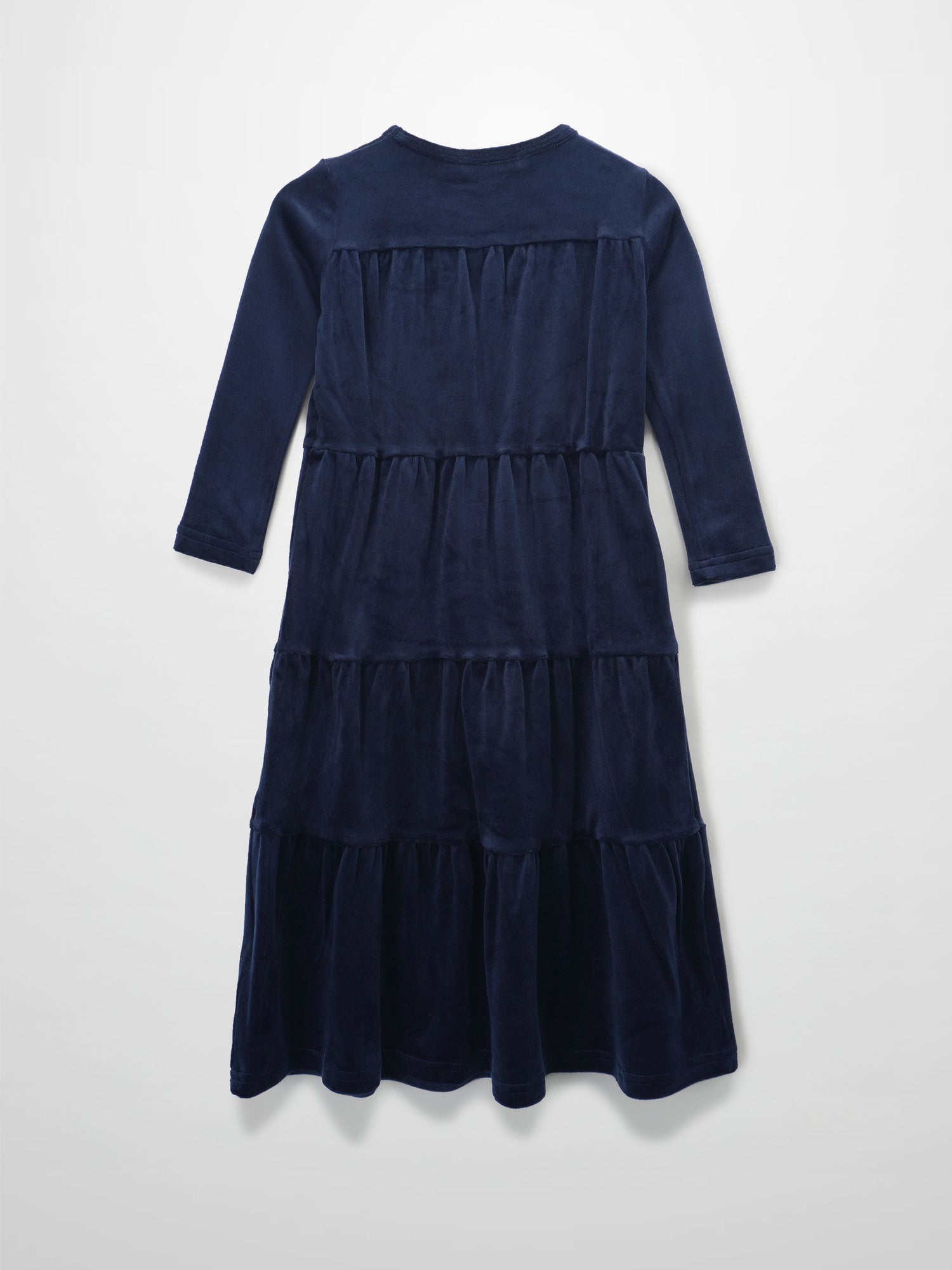 Tiered Velour Robe - Navy