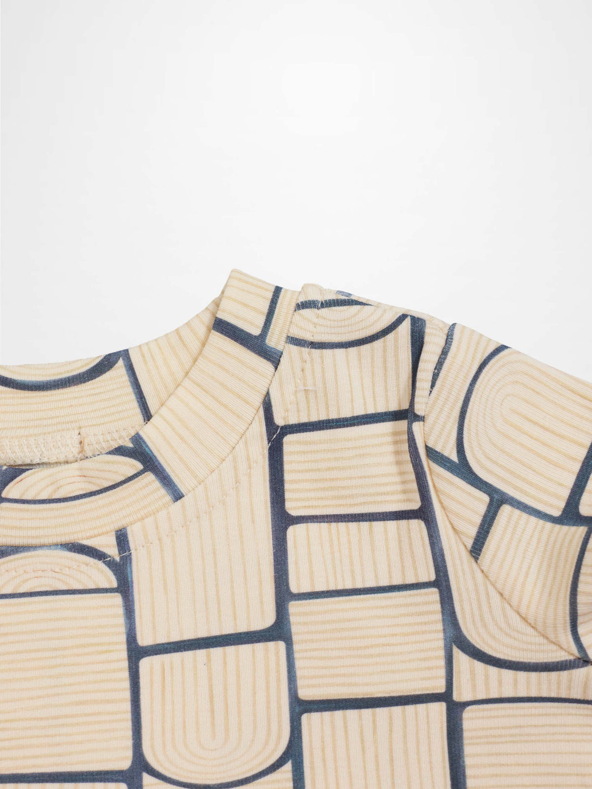 Abstract T-shirt for boys with light-blue geometric print