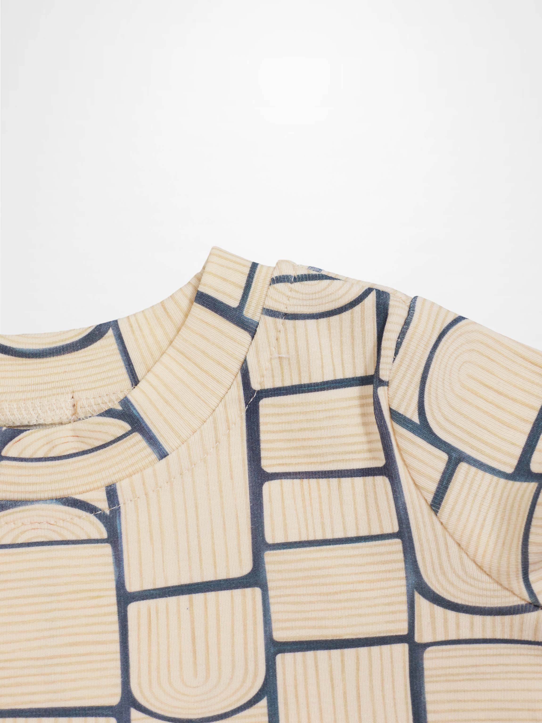 Abstract T-shirt for boys with light-blue geometric print