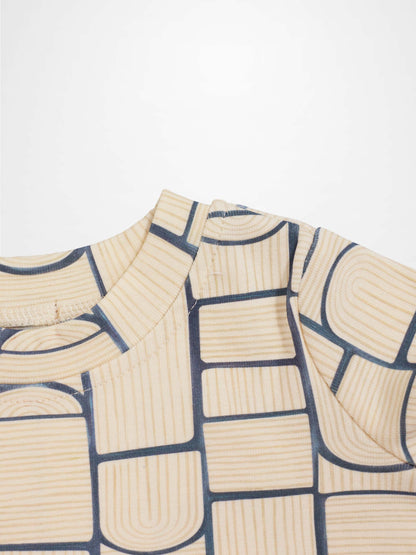 Abstract T-shirt for boys with light-blue geometric print