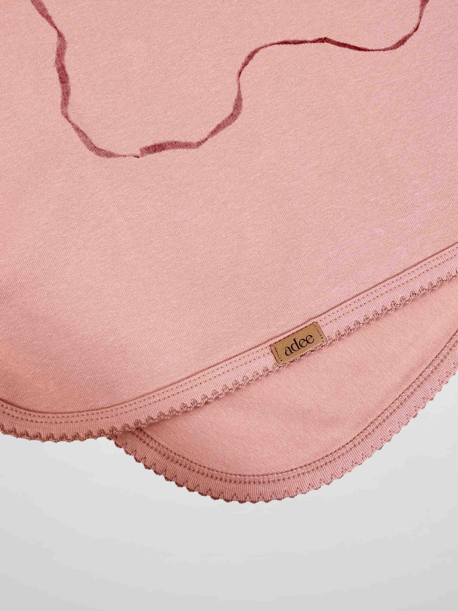 Pink Bow Blanket with Lace by Adee, light pink receiving blanket with scalloped lace trim