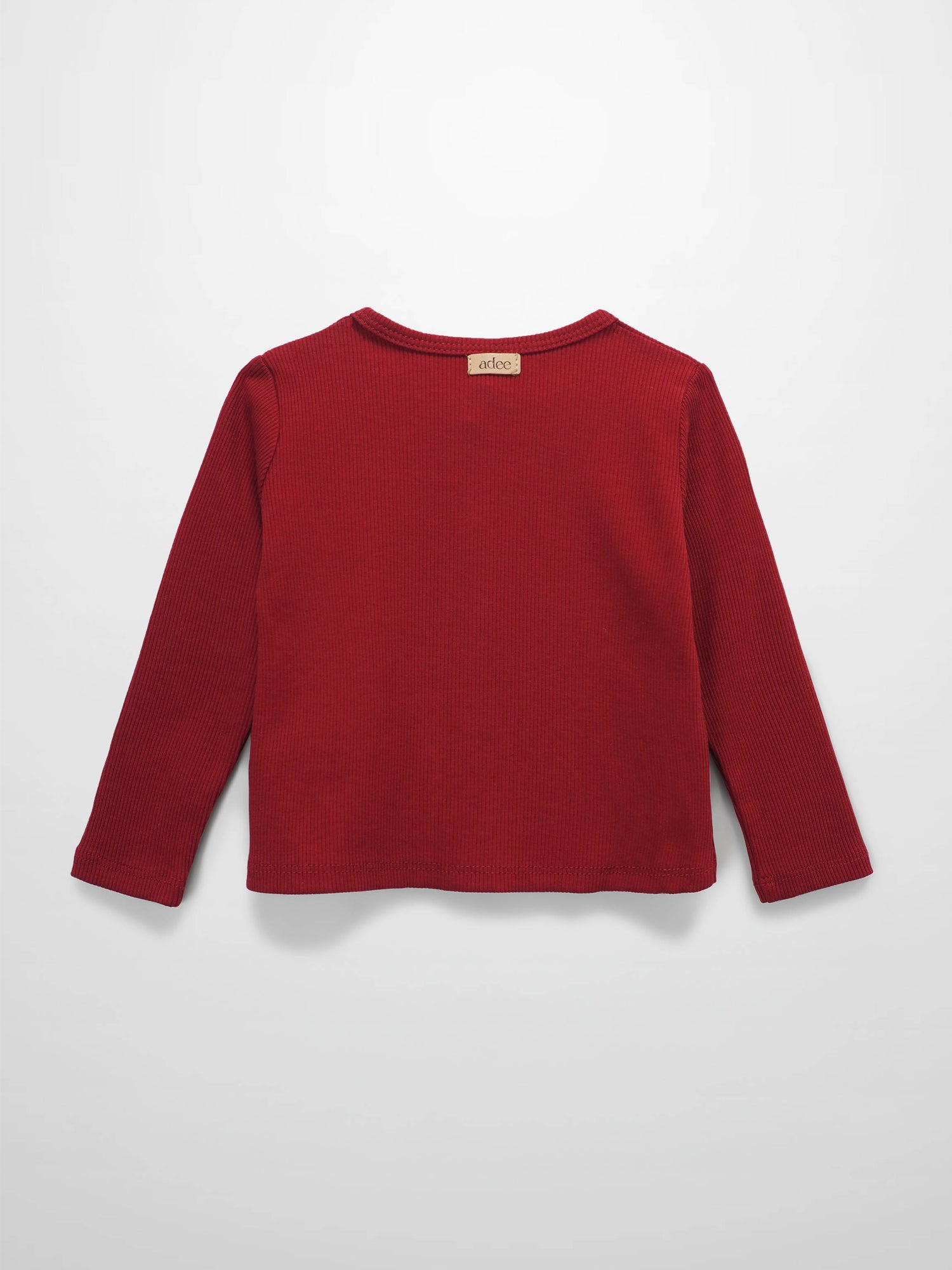 Thin Ribbed Cardigan - Burgundy