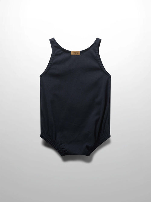 Baby boy navy romper outfit