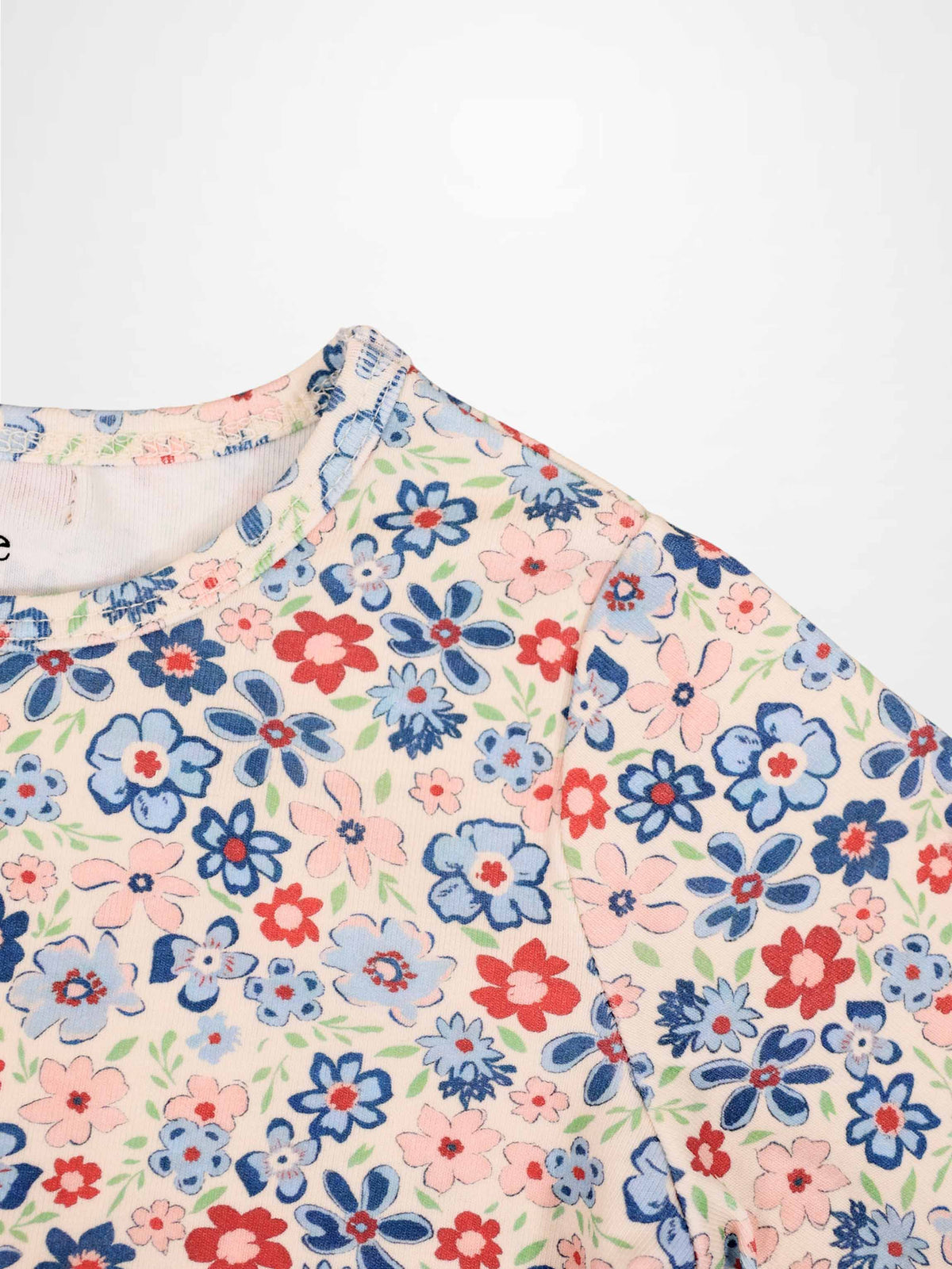 Garden Flower 3/4 Sleeve Shirt for girls by Adee in a colorful floral print