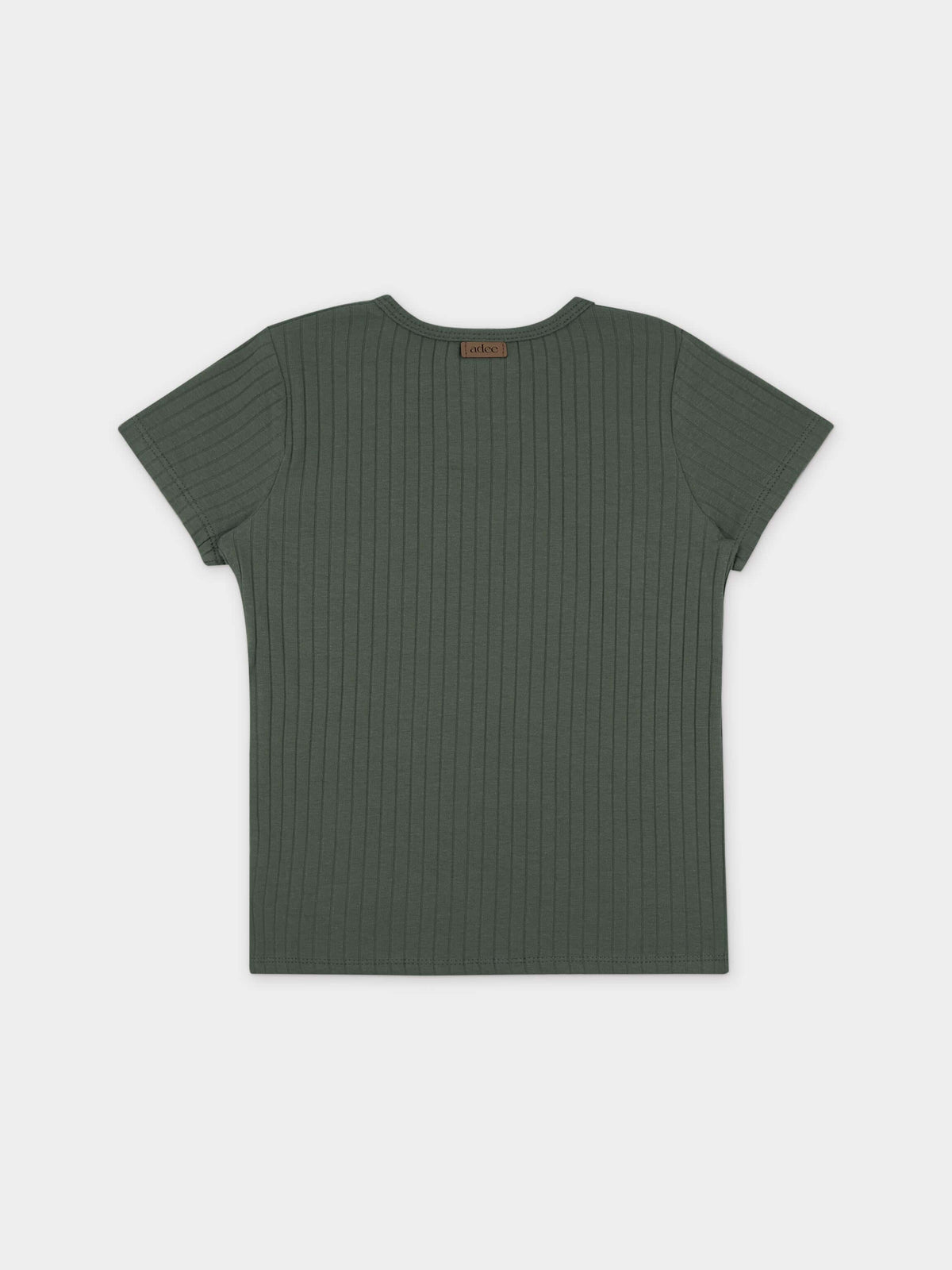 Green wide-ribbed short-sleeve kids&