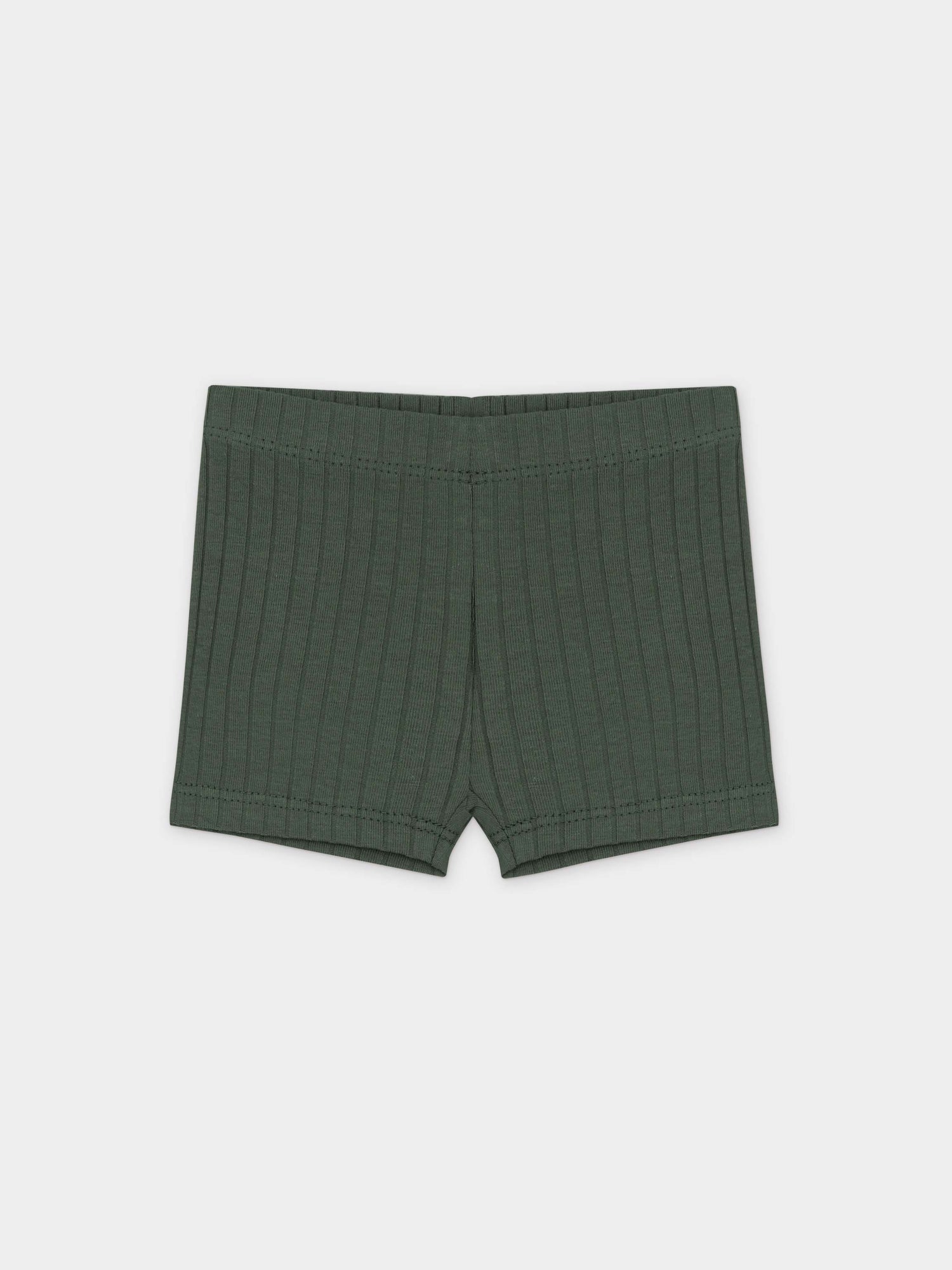 One Snap Henley Short Set Wide Ribbed-Green