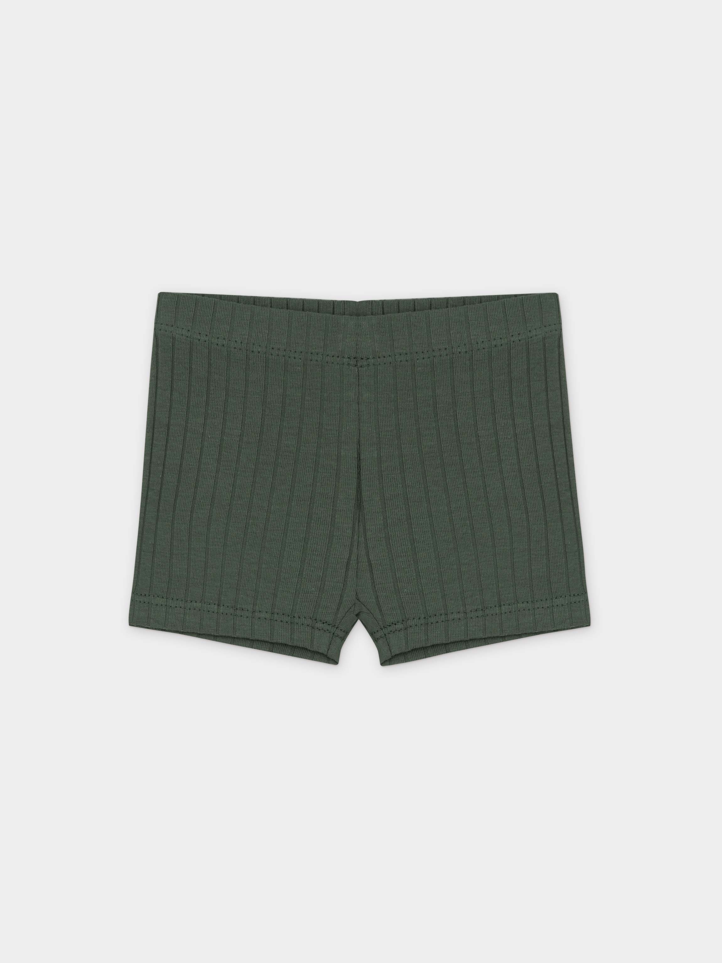 One Snap Henley Short Set Wide Ribbed-Green