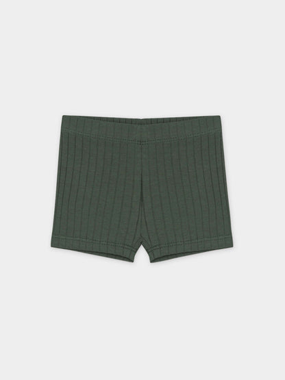 One Snap Henley Short Set Wide Ribbed-Green