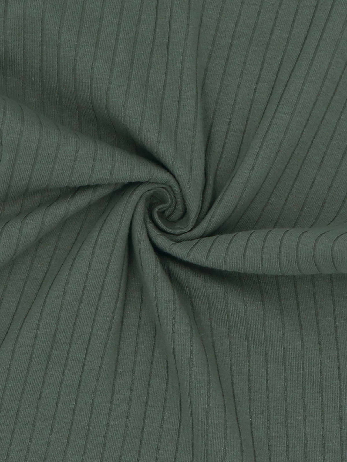 Close-up of green wide-ribbed knit fabric from a One Snap Henley Short Set.