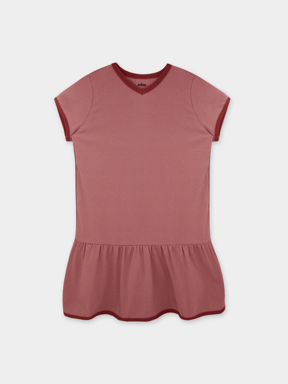 Racer Trim Dress-Short Sleeve-Salmon