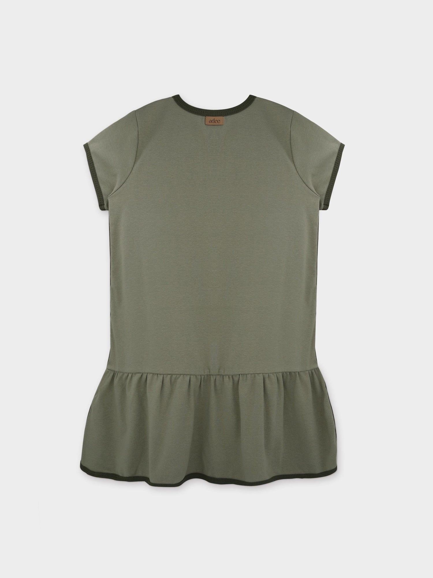 Racer Trim Dress-Short Sleeve-Green