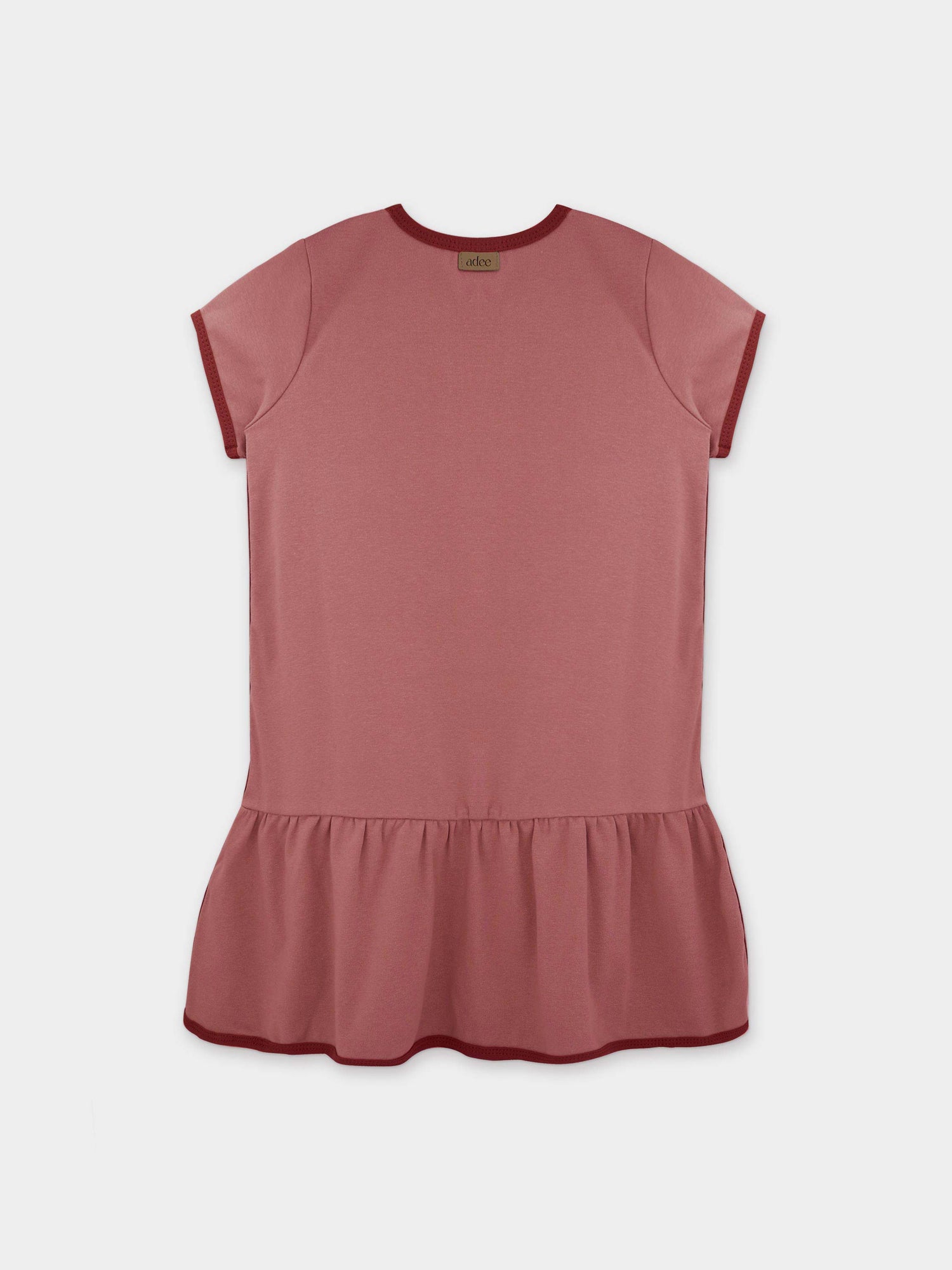 Racer Trim Dress-Short Sleeve-Salmon