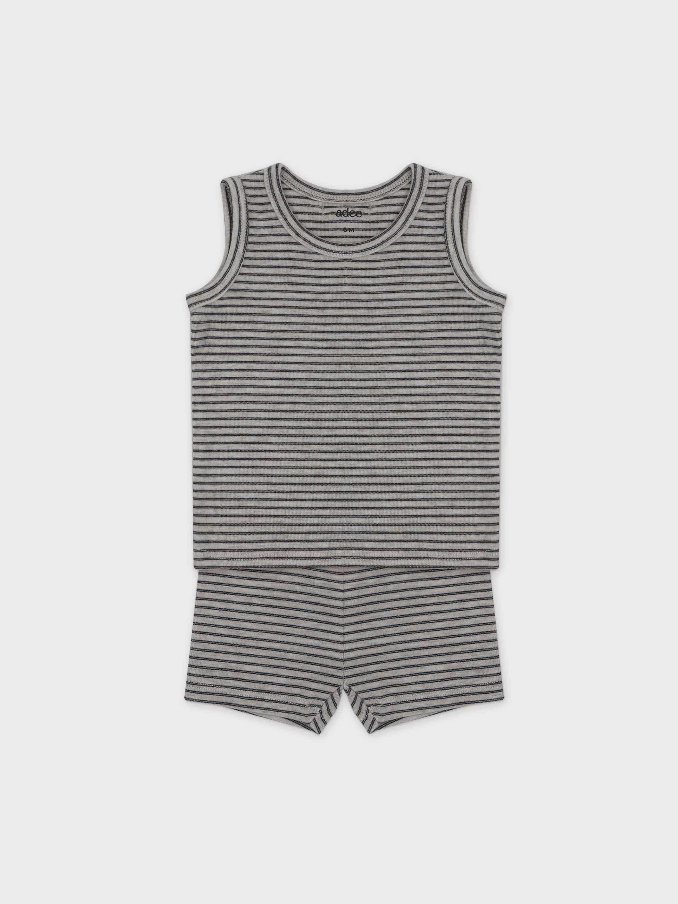 Tank Set-Tan &amp; Black Stripe