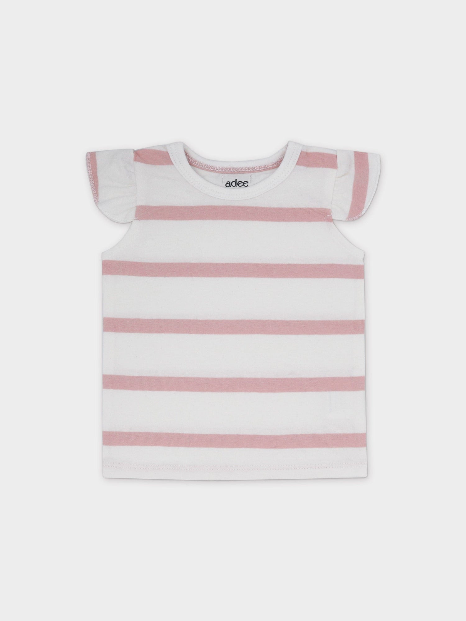 Tank Set with Ruffles-Pink &amp; White Stripe