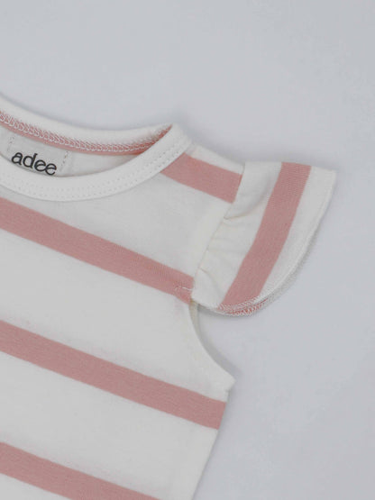 Tank Set with Ruffles-Pink &amp; White Stripe