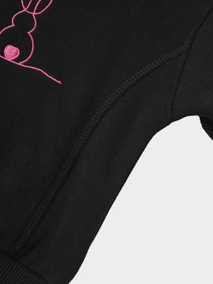 Embroidered Bunny Sweatshirt - Pink