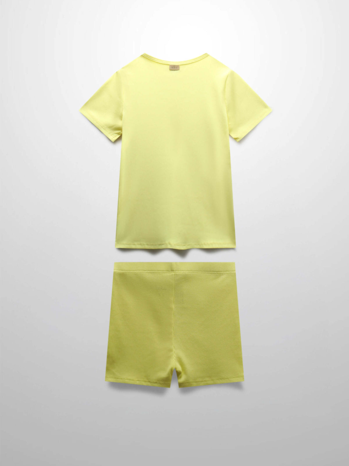 Yellow ribbed short set for kids