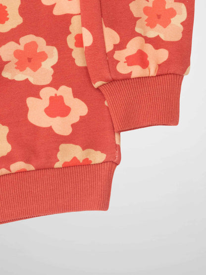 Red Flower Sweatshirt