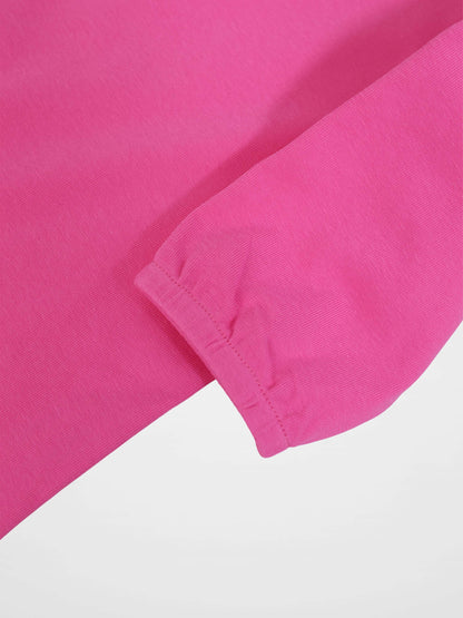 3/4 Sleeve Bubble T-Shirt - Pink