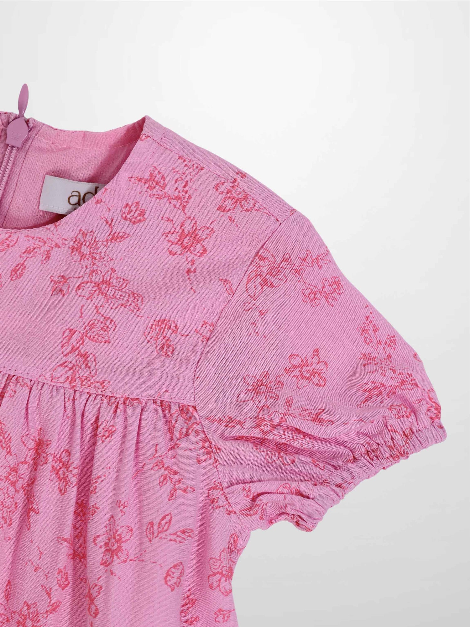 Pink Flower Dress - Short Sleeve for girls by Adee, dressy floral apparel