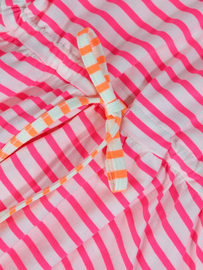 Neon pink striped girls&