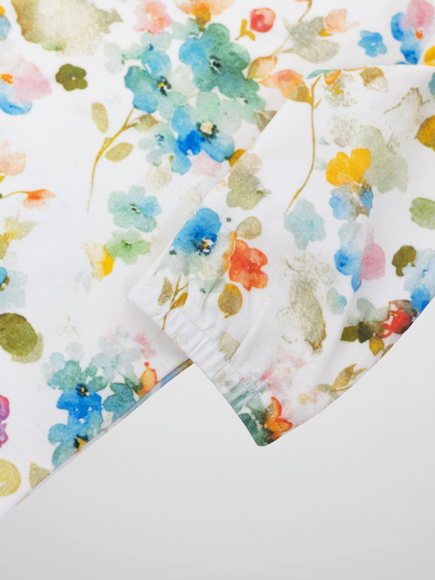 Pastel Flower 3/4 Puff Sleeve T-Shirt for girls by Adee with watercolor floral print