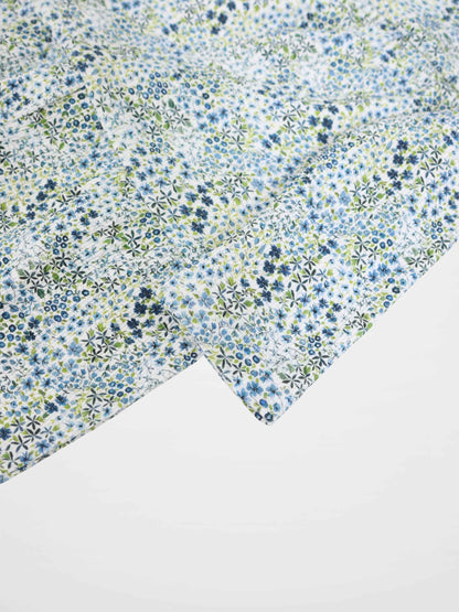 Blue Floral Robe - 3/4 Sleeves