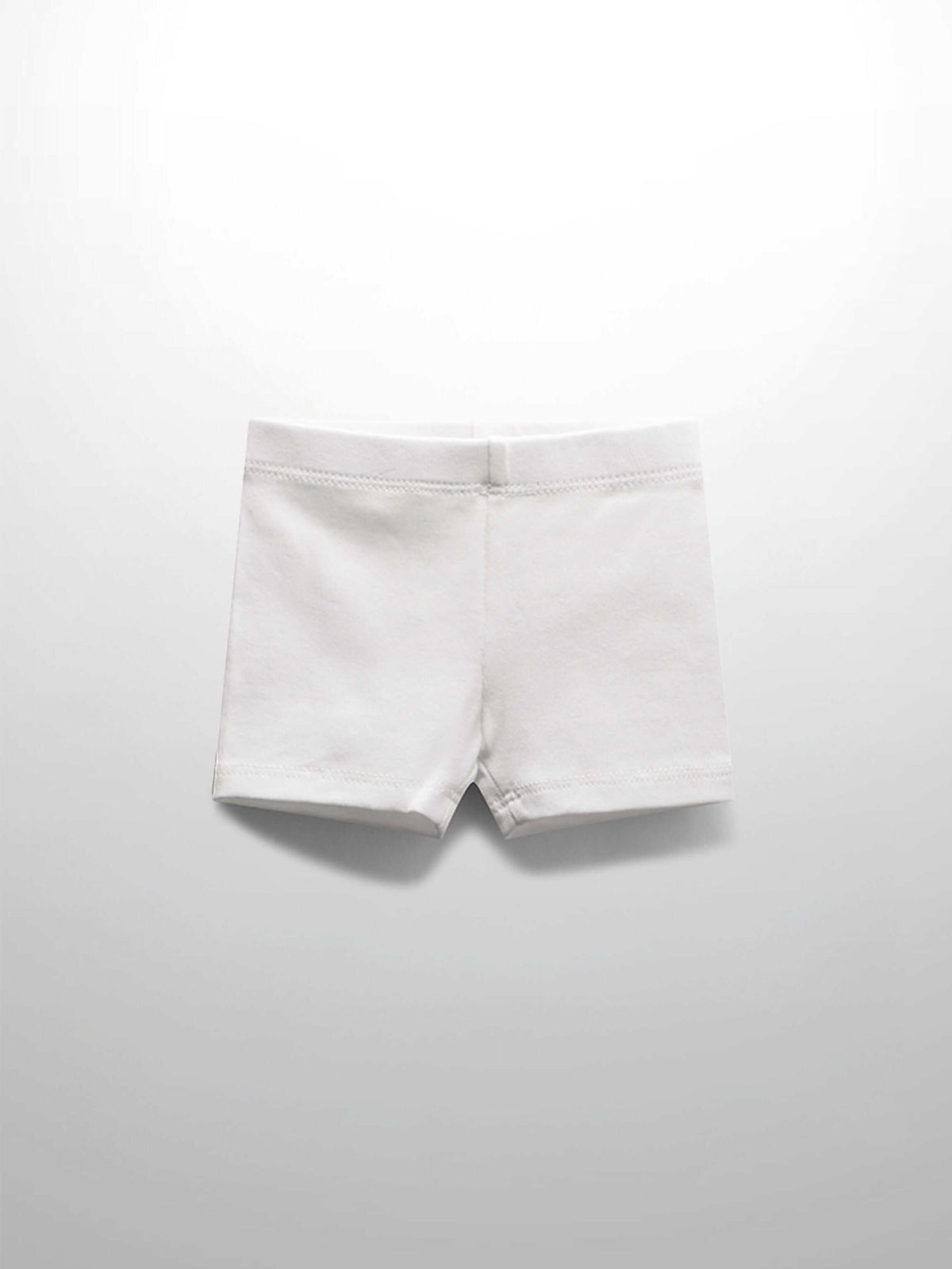 Biker shorts non ribbed white; unisex basics, crisp white color