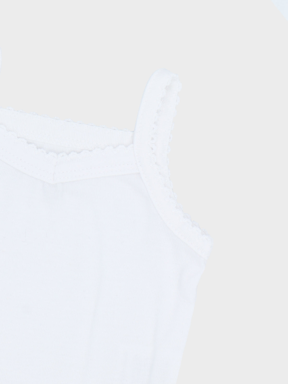 Ribbed undershirt with lace, baby bodysuit.