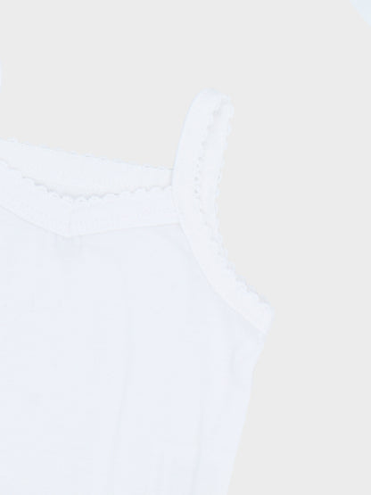 Ribbed undershirt with lace, baby bodysuit.