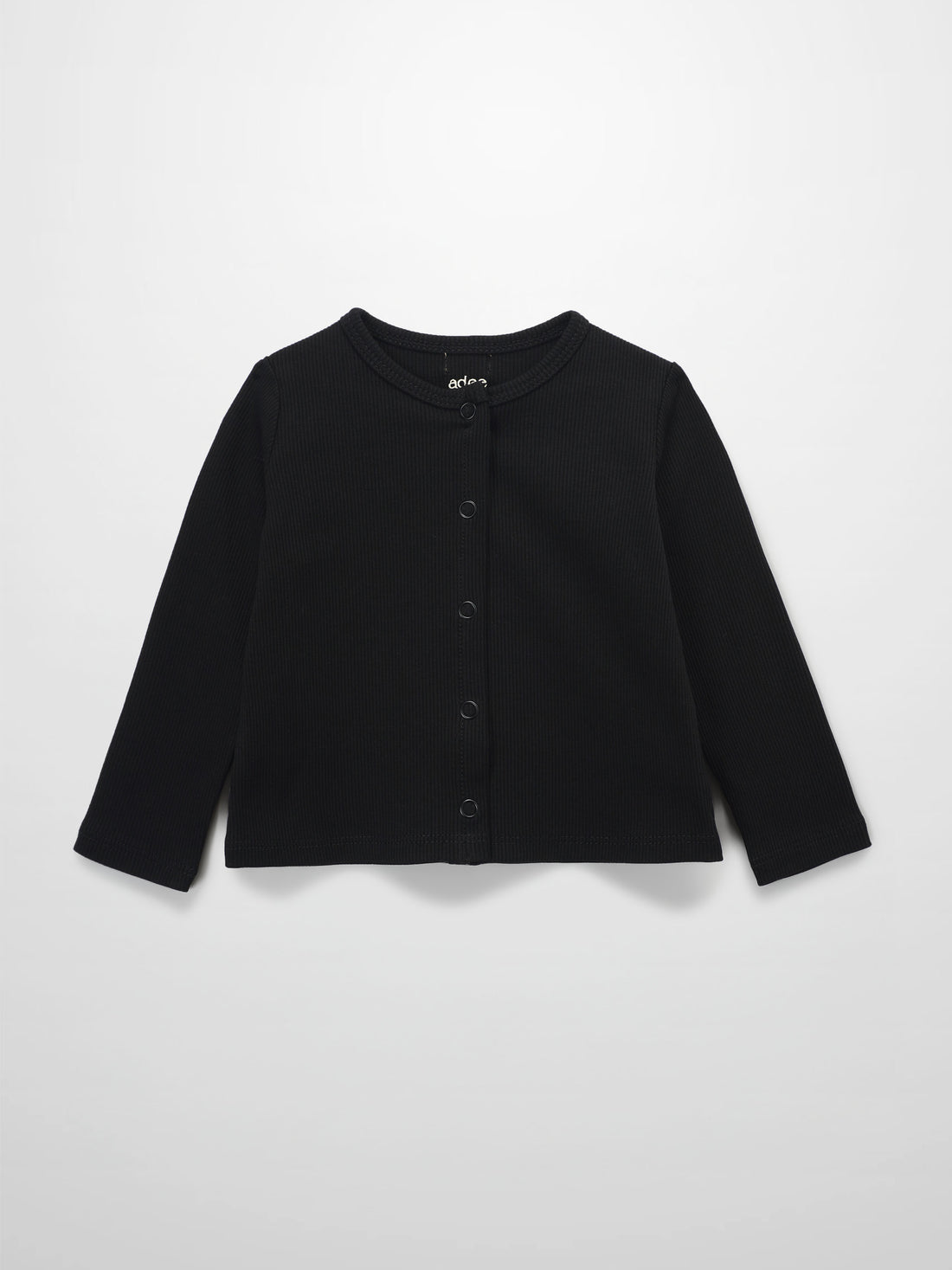 Thin Ribbed Cardigan - Black