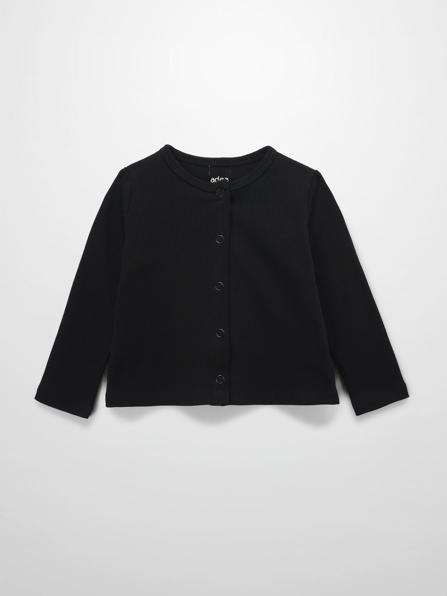 Thin Ribbed Cardigan - Black