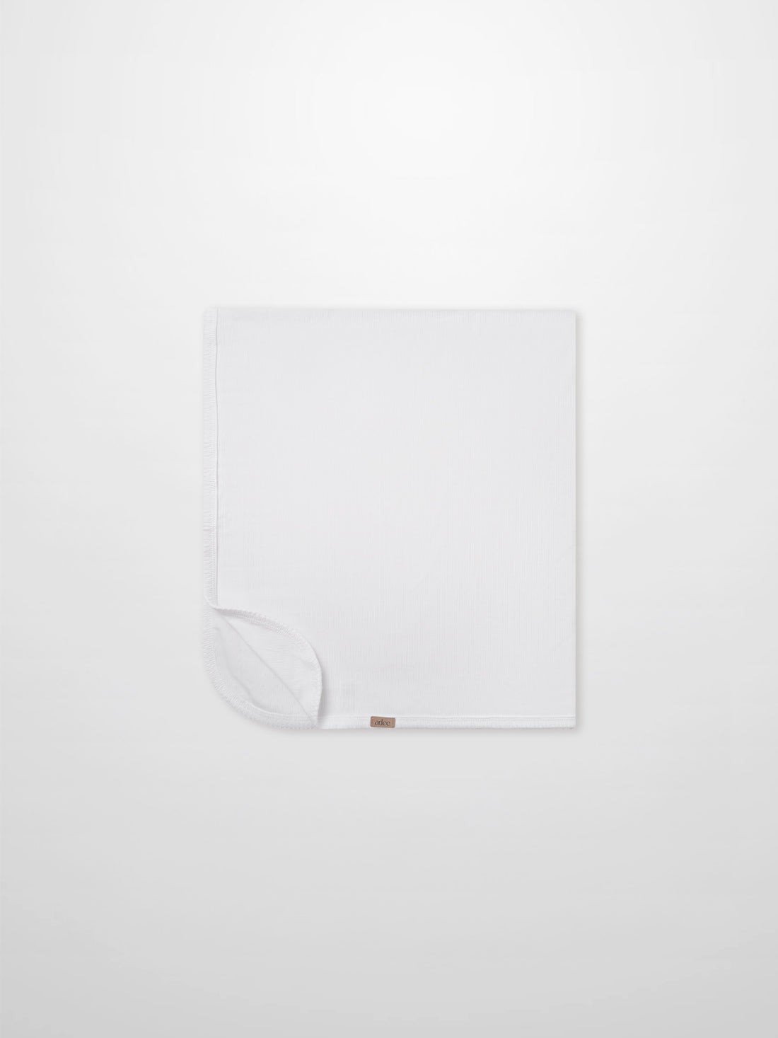 Legacy Stitch Blanket - White, Adee unisex swaddle blanket with small brand tag