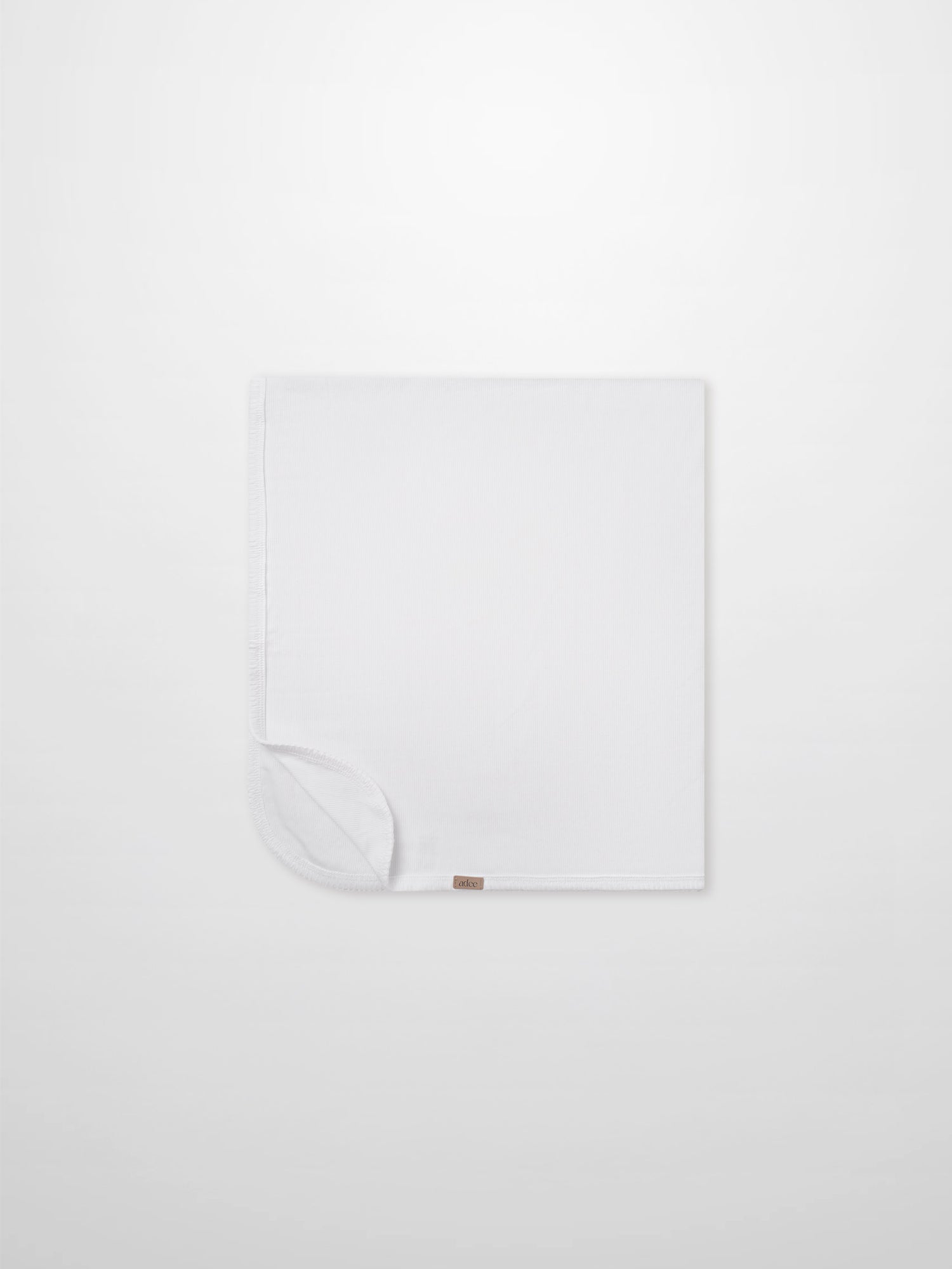 Legacy Stitch Blanket - White, Adee unisex swaddle blanket with small brand tag